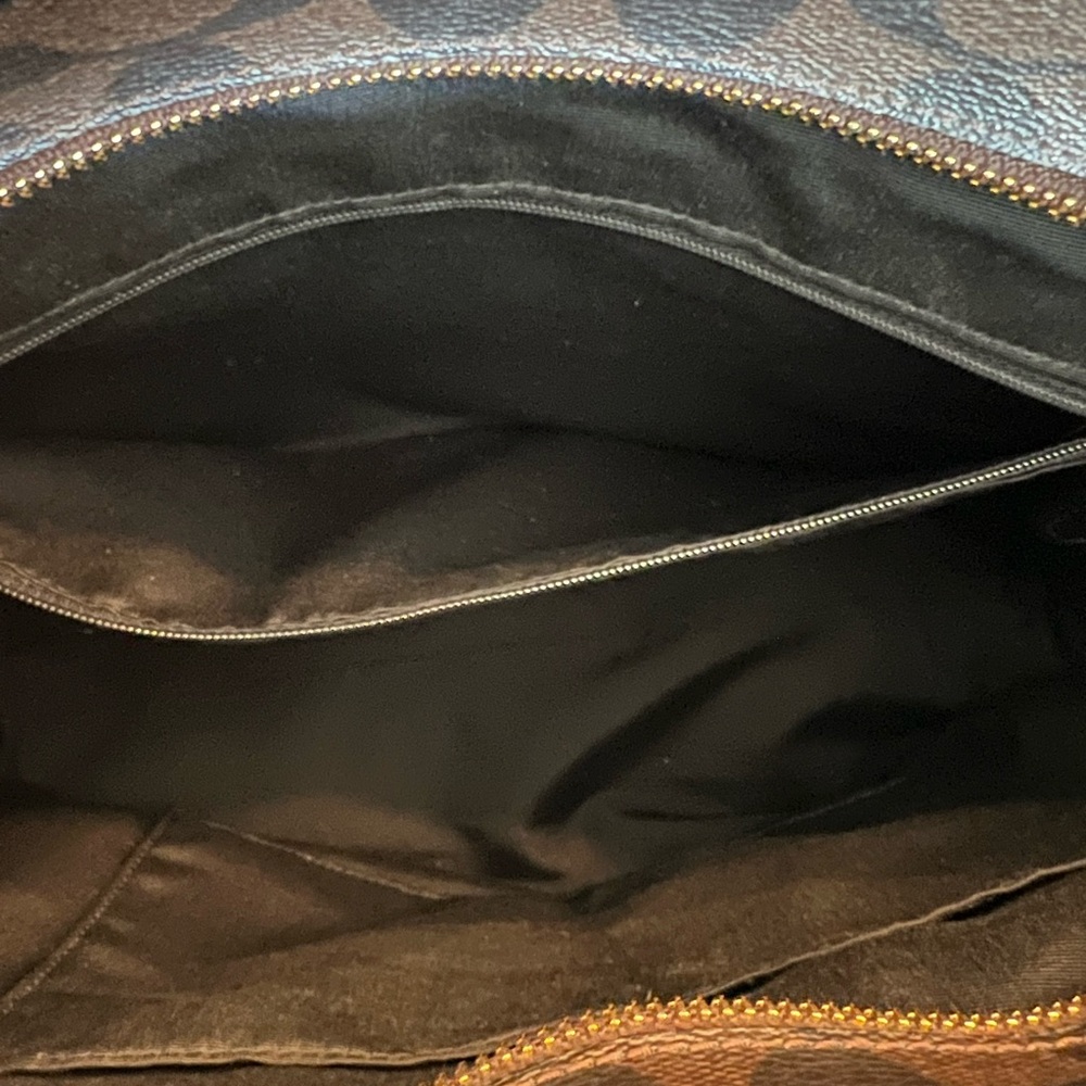 Coach Bag. Perfect size tote and gorgeous brown, black & gold. - Picture 9 of 16